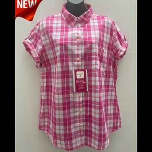 NWT Rider Lee Pink Stripe short sleeve